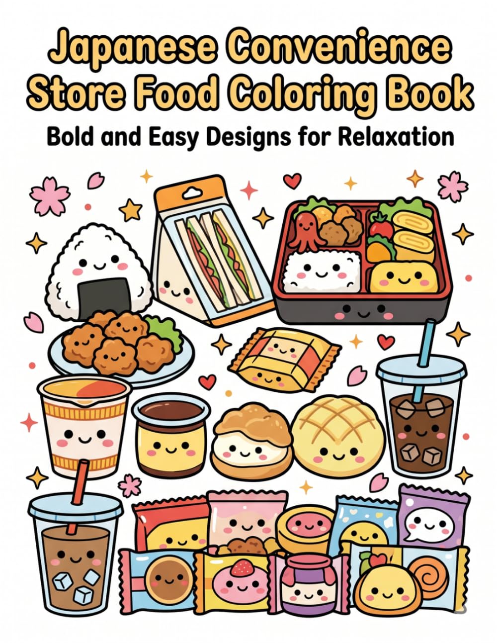 Japanese Convenience Store Food Coloring Book: Bold and Easy Designs for Relaxation