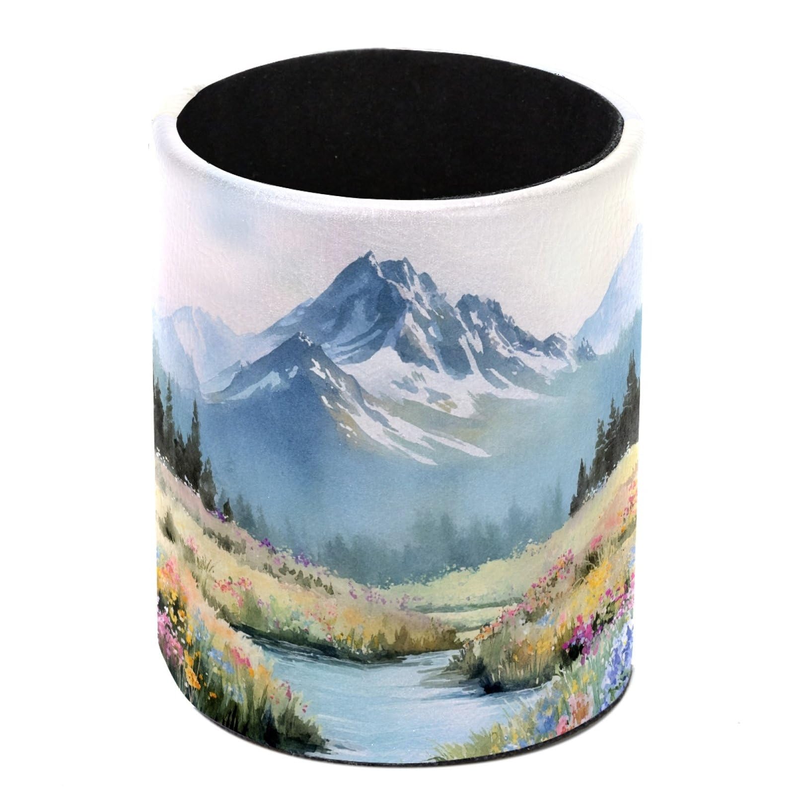 FWJZDSP Mountain Flowers Pencil Cup Pen Organizer Makeup Brush Holder for Office Home Countertop Desk Accessory Storage