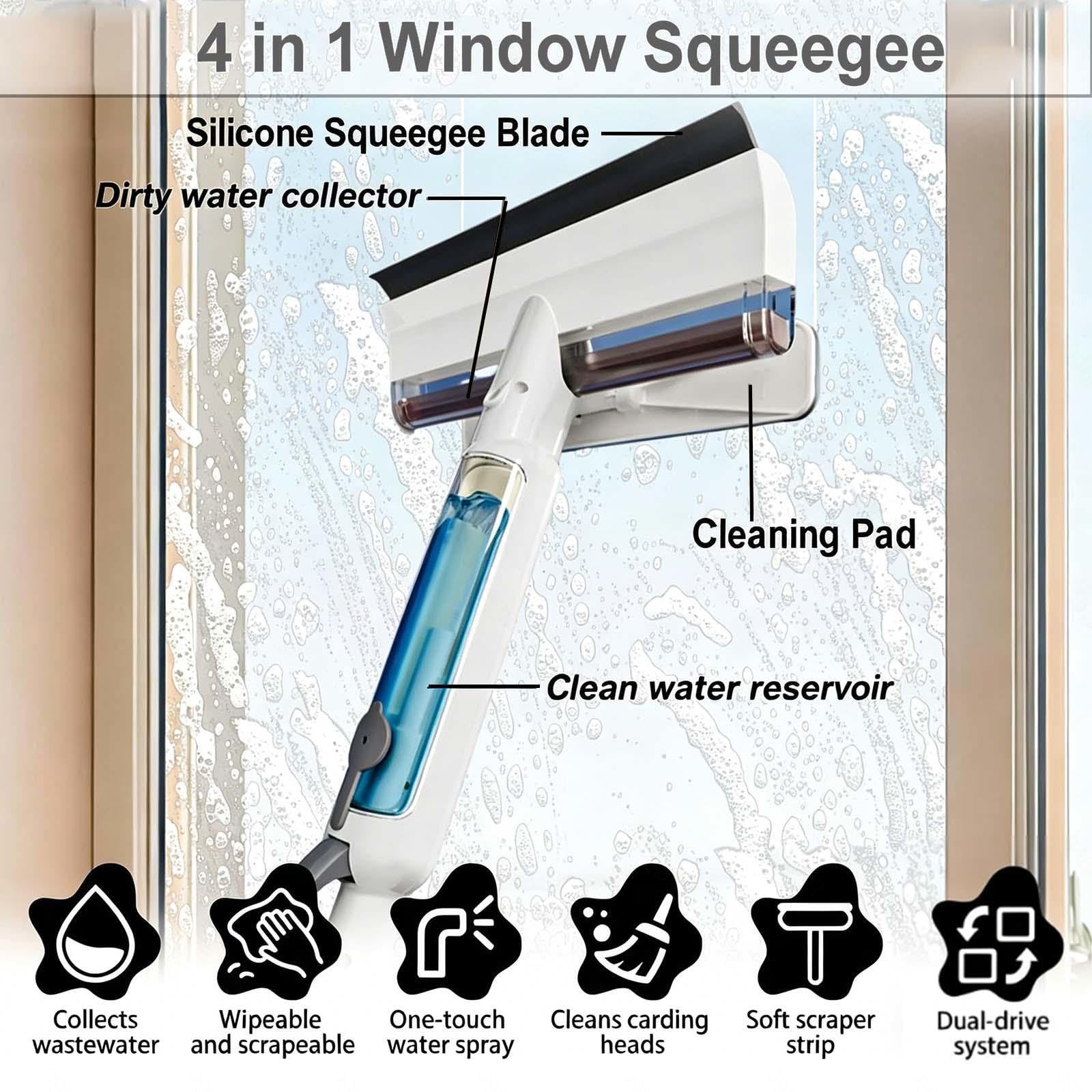 Limpiacristales con Pulverizador de Ventanas con Depósito de Agua Residual Limpiacristales en Spray de Doble Cara Adecuado para Múltiples Escenarios