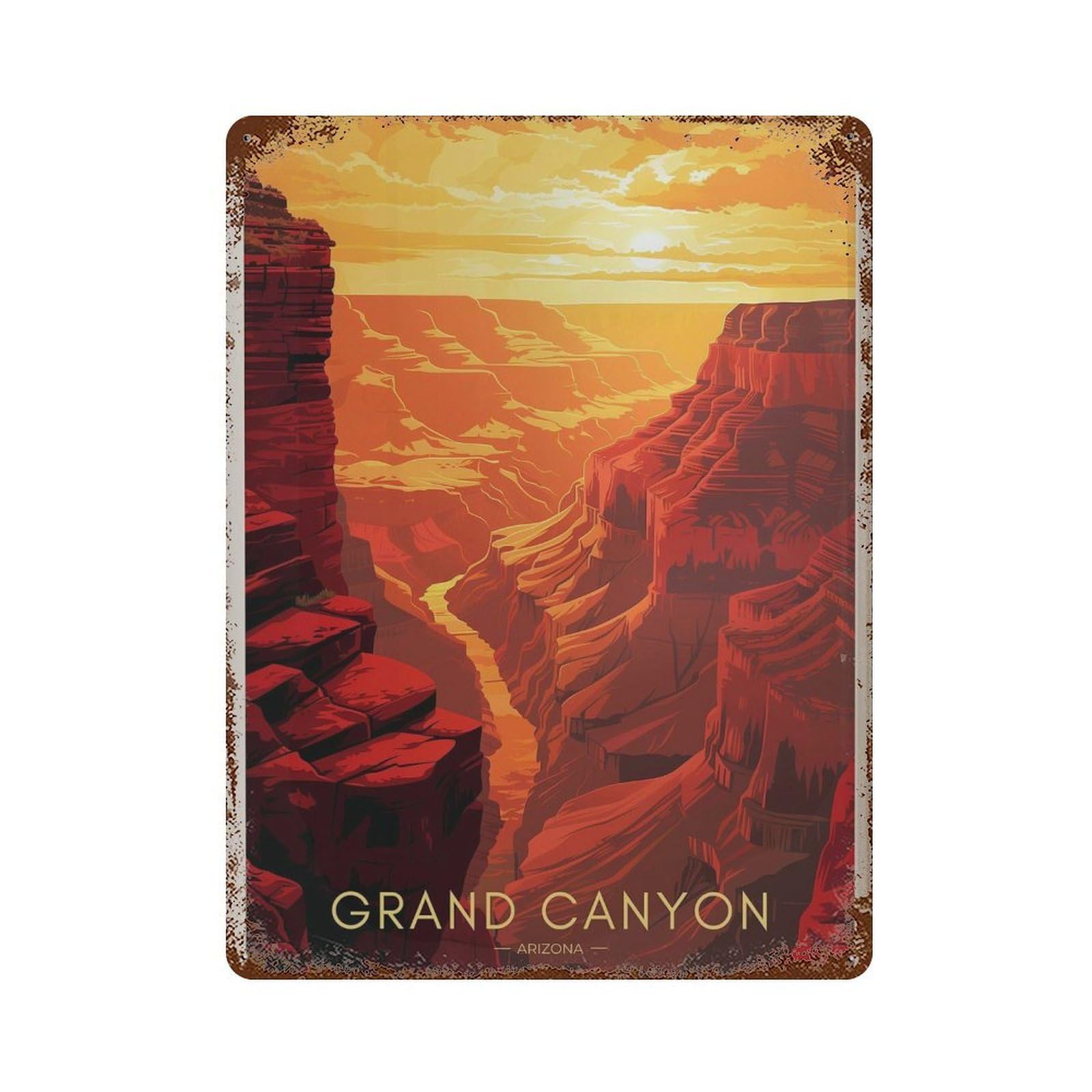 xiaoxiaoshen Grand Canyon Travel Arizona National Park Wall Decor Art Metal Tin Poster Modern Home Decor Art Home Bar Shop Decorations Vintage Sign 40x30cm