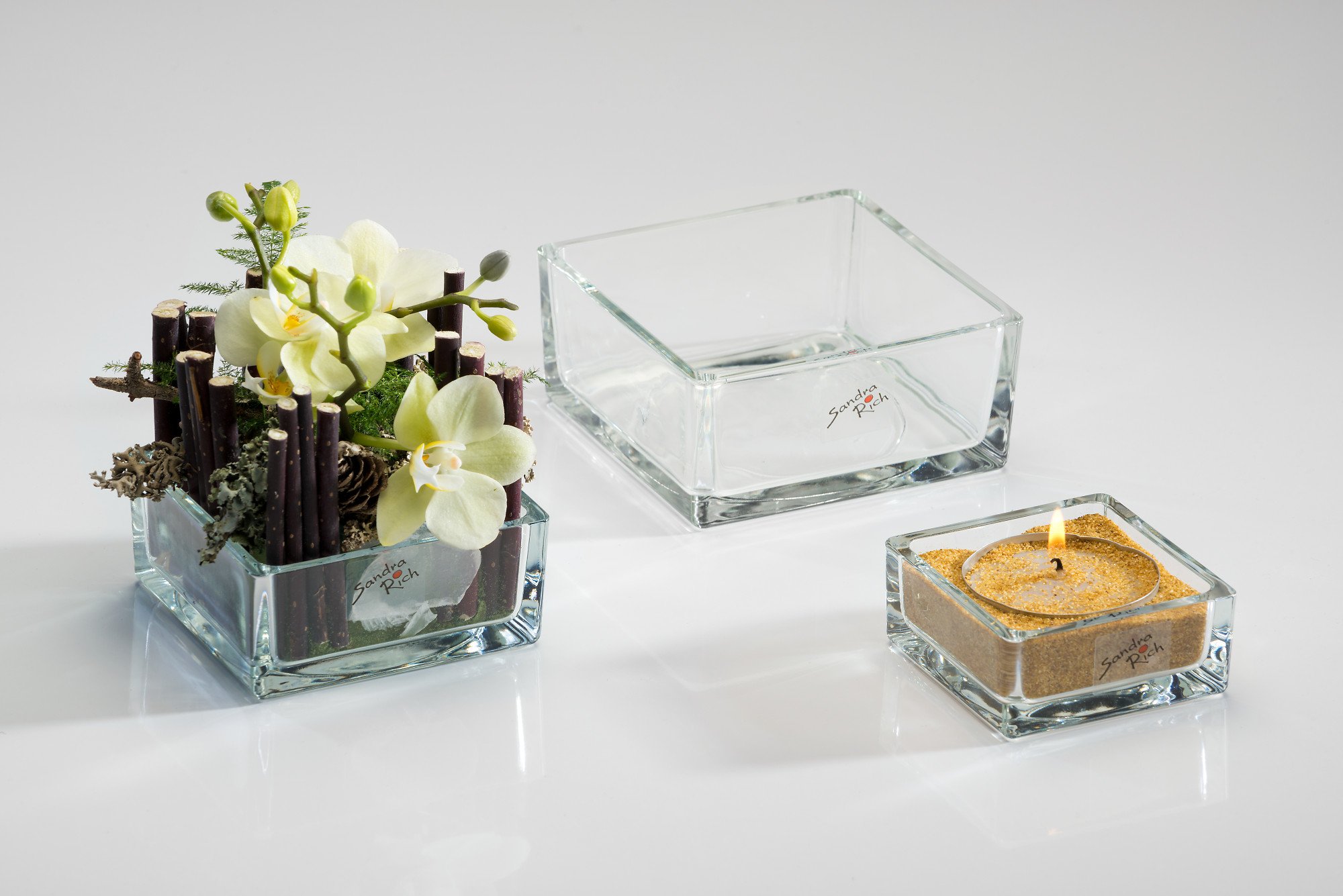 Sandra Rich Glasschale Square klar eckig 3,5 cm Ø 8,0 x 8,0 cm