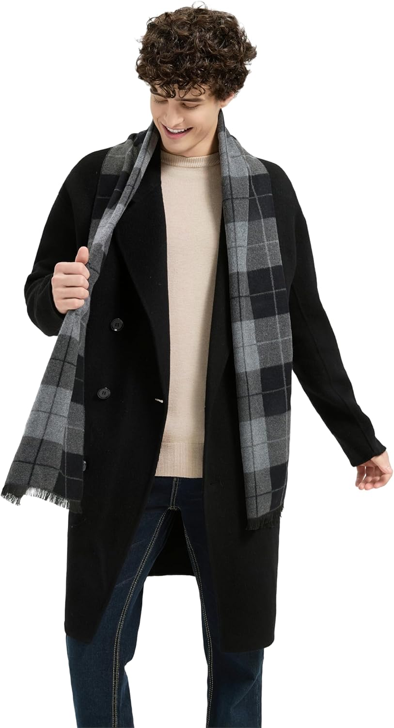 Winter Scarf For Men Ultra-Soft Warm Long Cashmere Feel Scarves - Image 2