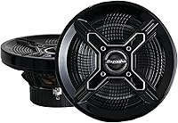 Vista 1 de Bazooka MAC8100B Altavoz coaxial marino de 8 pulgadas - Juego de 2 (negro)