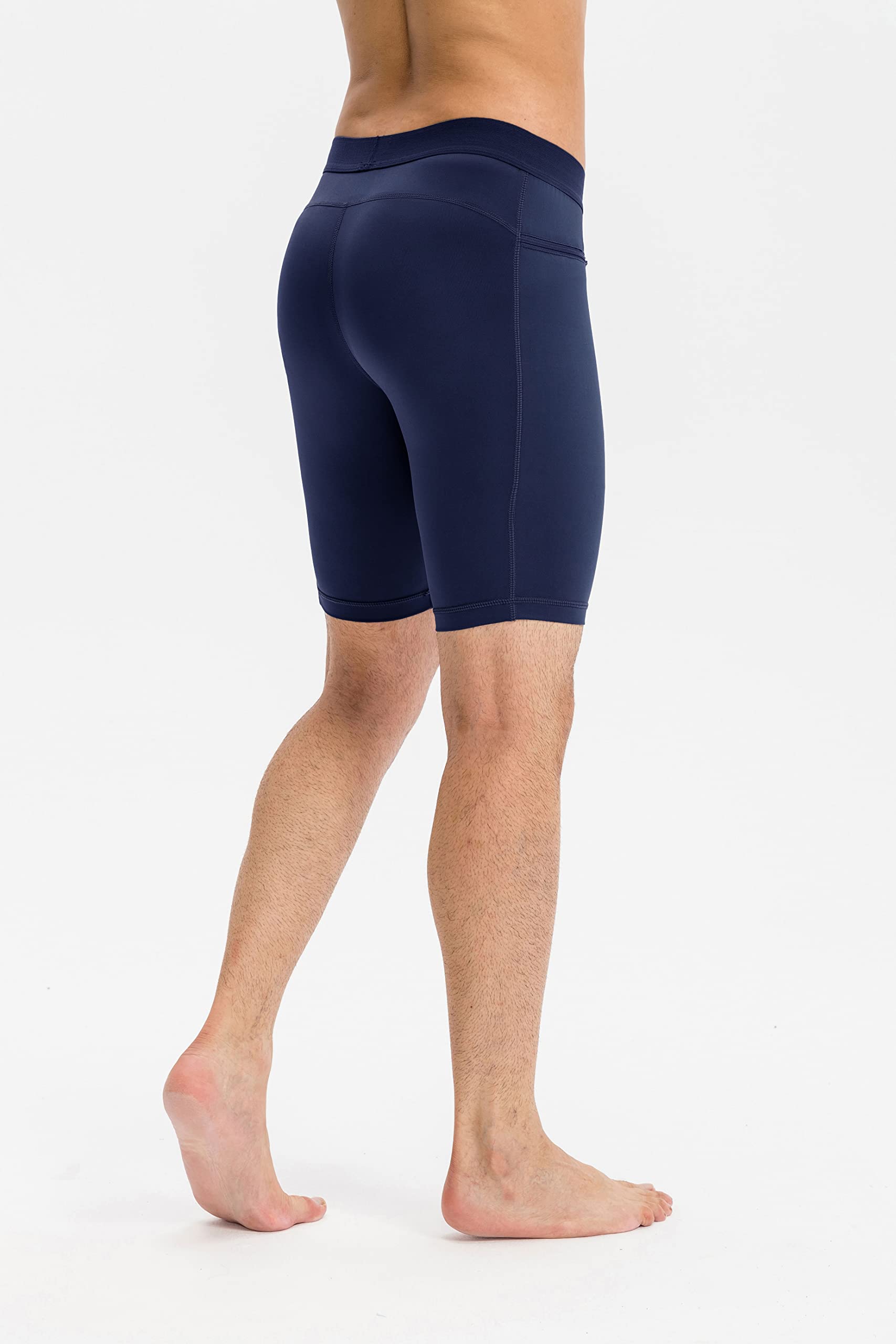 Paquete de 2 pantalones cortos de compresión para hombre con cremallera bolsillo para teléfono, correr, entrenamiento, ropa interior atlética