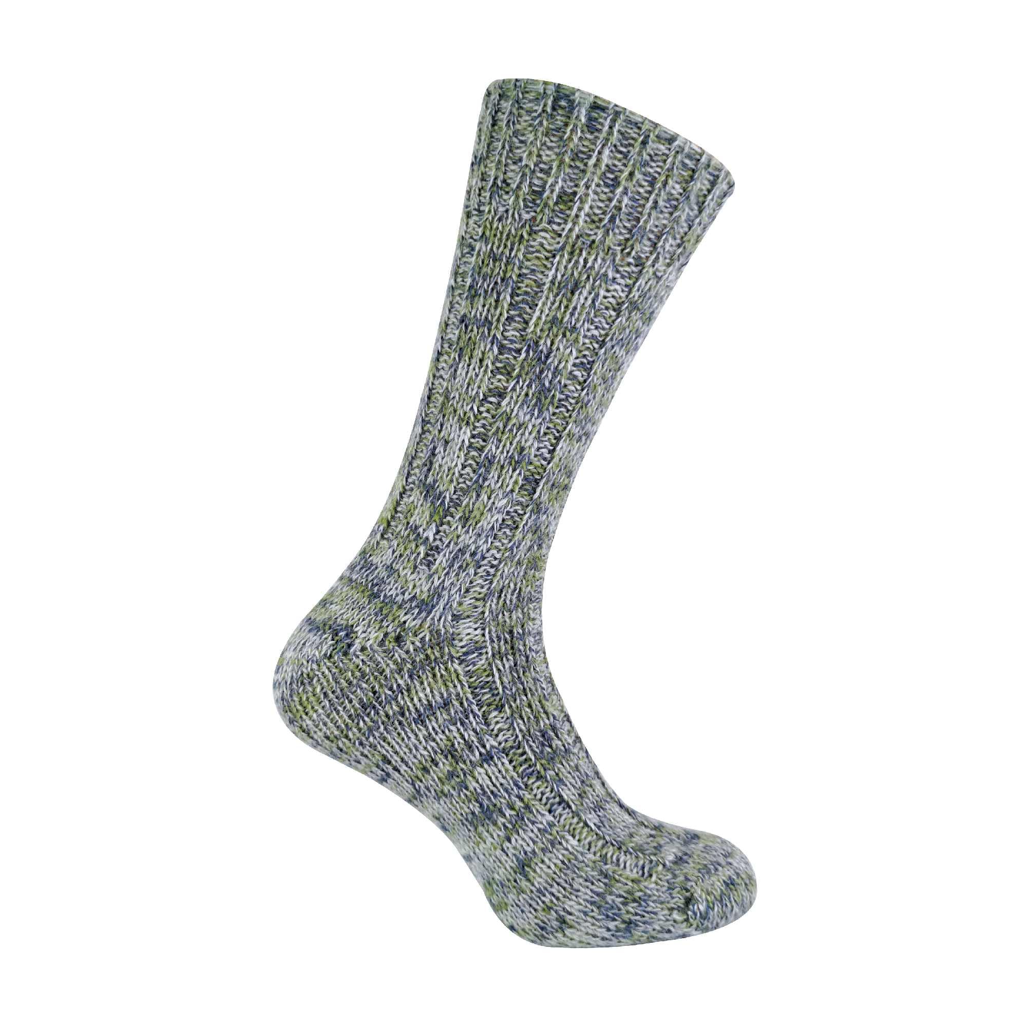 1 Pair Mens Thick Warm Cushioned 100% Wool Hiking & Walking Socks for Outdoors (6-11, Khaki)