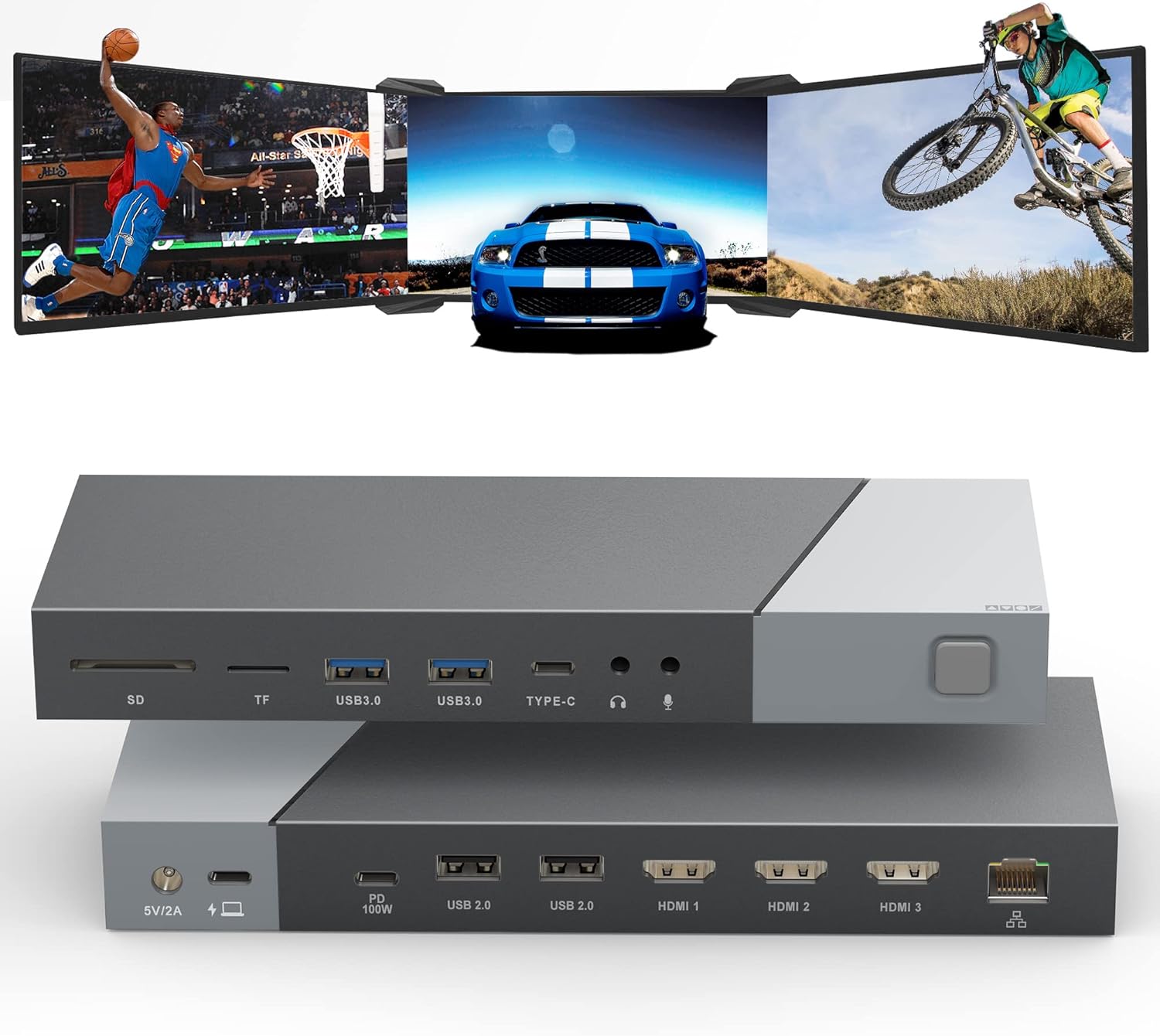 USBC USBHub Dockingstation DreifachHDMI USB3.0 Universal