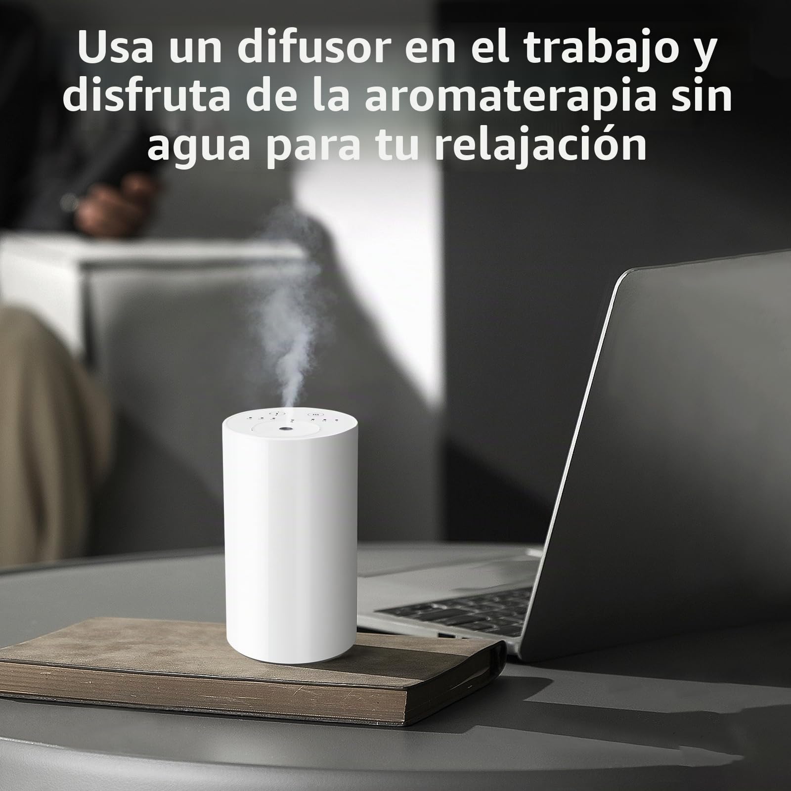 LOXIM Difusor de aroma inalámbrico con aceites esenciales de menta, niebla fría 3 niveles, 3 temporizadores 1/2/3H, para coche y oficina
