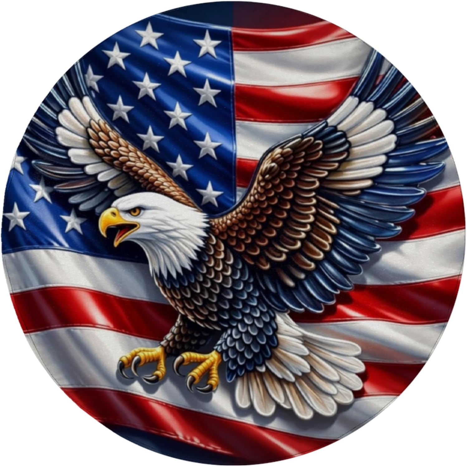 ThangPham Shop Patriotic Eagle America Flag Spare Tire Cover with/Without Backup Camera Hole – Freedom Theme Tire Cover