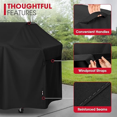 Miniatura 35 de Unicook Cubierta para parrilla de 52 pulgadas, cubierta de barbacoa resistente al agua, cubierta de barbacoa de gas resistente a la decoloración y a