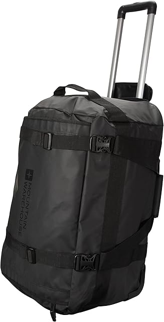 Mountain Warehouse Cargo Wheelie Bag 60L - Durable Backpack with Inner Mesh Pocket, Carry Strap & Grab Handle - Best for All Season, Camping, Hiking, Outdoors & Trekking Black