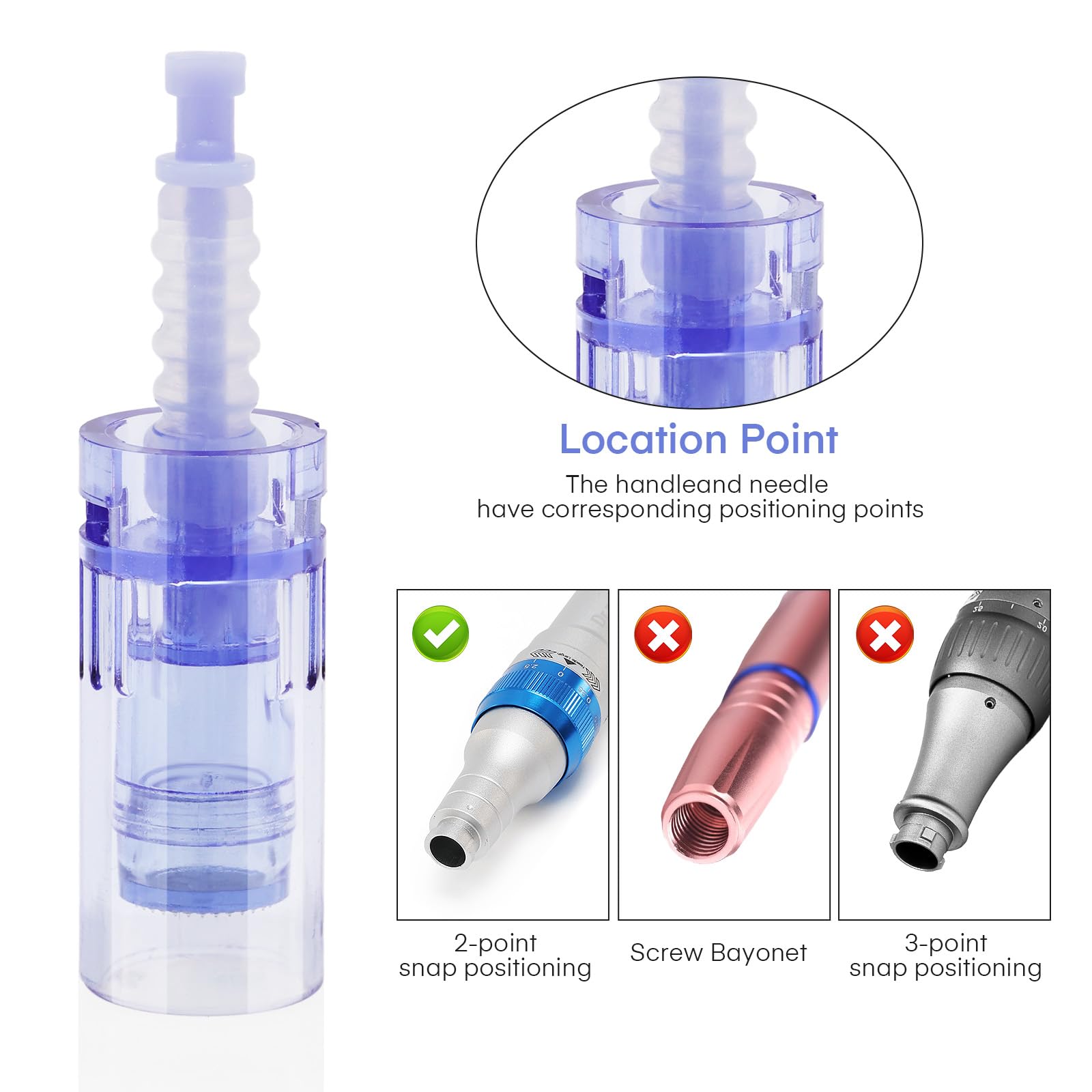Aghi microneedling 36 punte, Dermapen Microneedling cartucce di ricambio per Derma Pen A6/A10, Cartucce Needling viso con fessura a baionetta (20 pezzi)