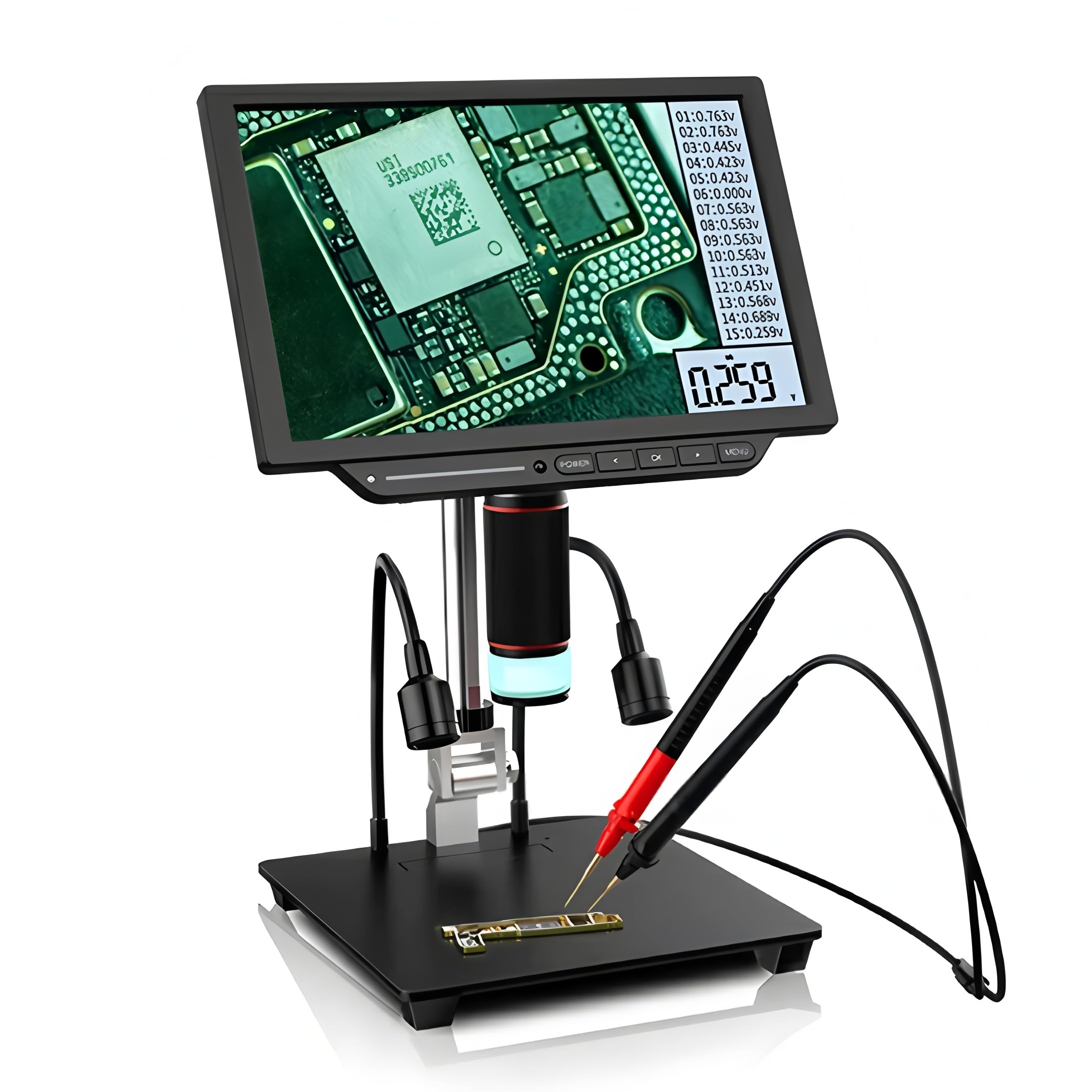 AIXUN DM23 Elektronisches Digitalmikroskop mit Multimeter-Messung, 25,4 cm (10 Zoll), großes Display, für BGA-Lötwerkzeug