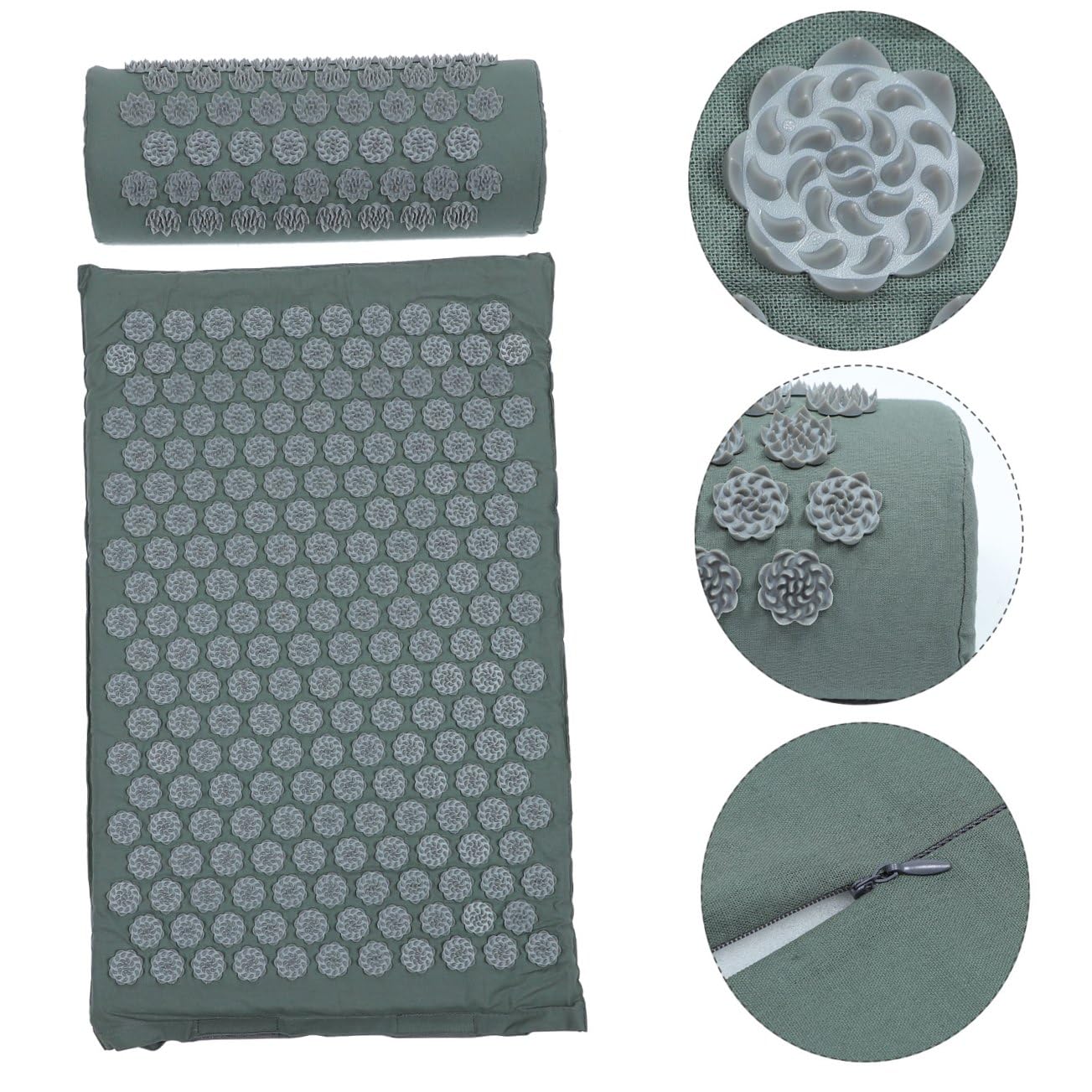 SHERCHPRY 2piezas Almohadas De Masaje Portátiles Para Acupuntura y Yoga Con Bolsa Esterilla De Masaje Para Yoga Esterilla Antideslizante Para Ejercicios De Acupresión De Corporal