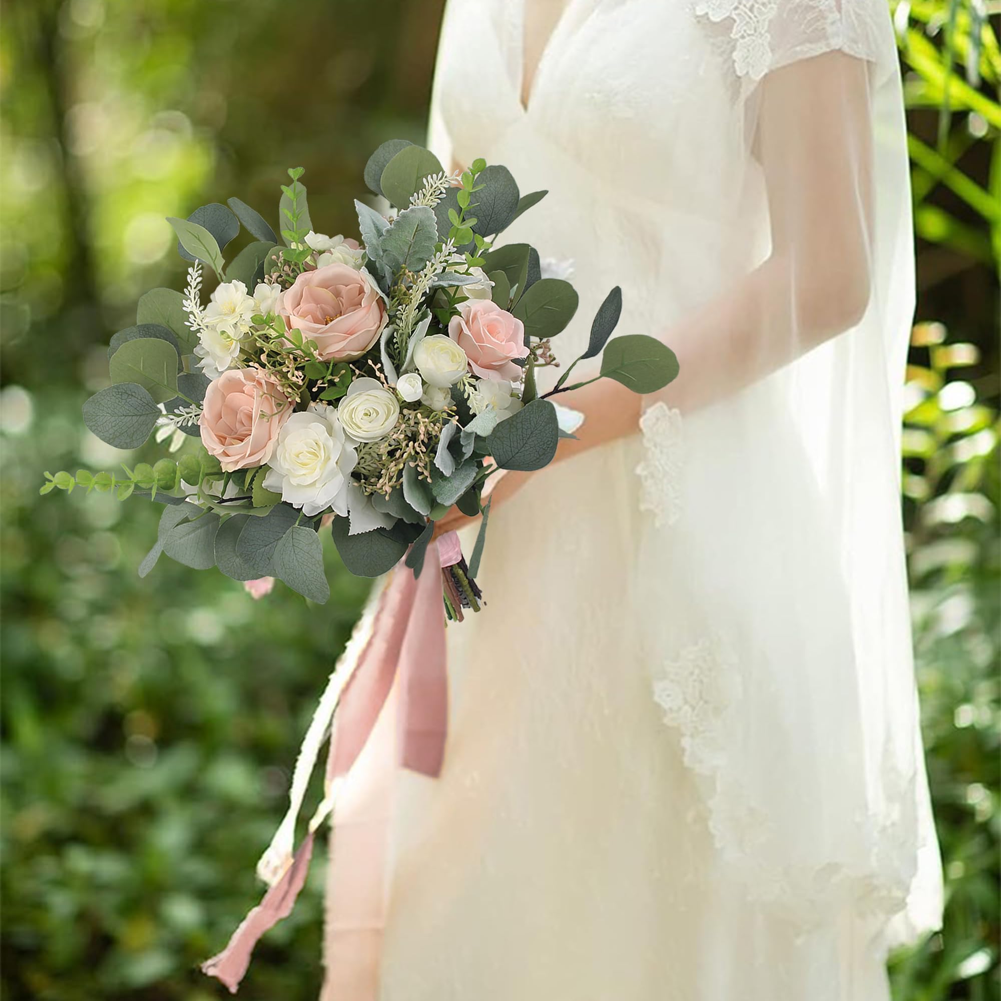 Amazon.com: Rinlong 12.6 Inch Wedding Bouquets for Bride Pink Green Bridal Bouquet for Wedding Artificial Flowers Silk Bouquet Spring : Home & Kitchen Amazon.com: Rinlong 12.6 Inch Wedding Bouquets for Bride Pink Green Bridal Bouquet for Wedding Artificial Flowers Silk Bouquet Spring : Home & Kitchen