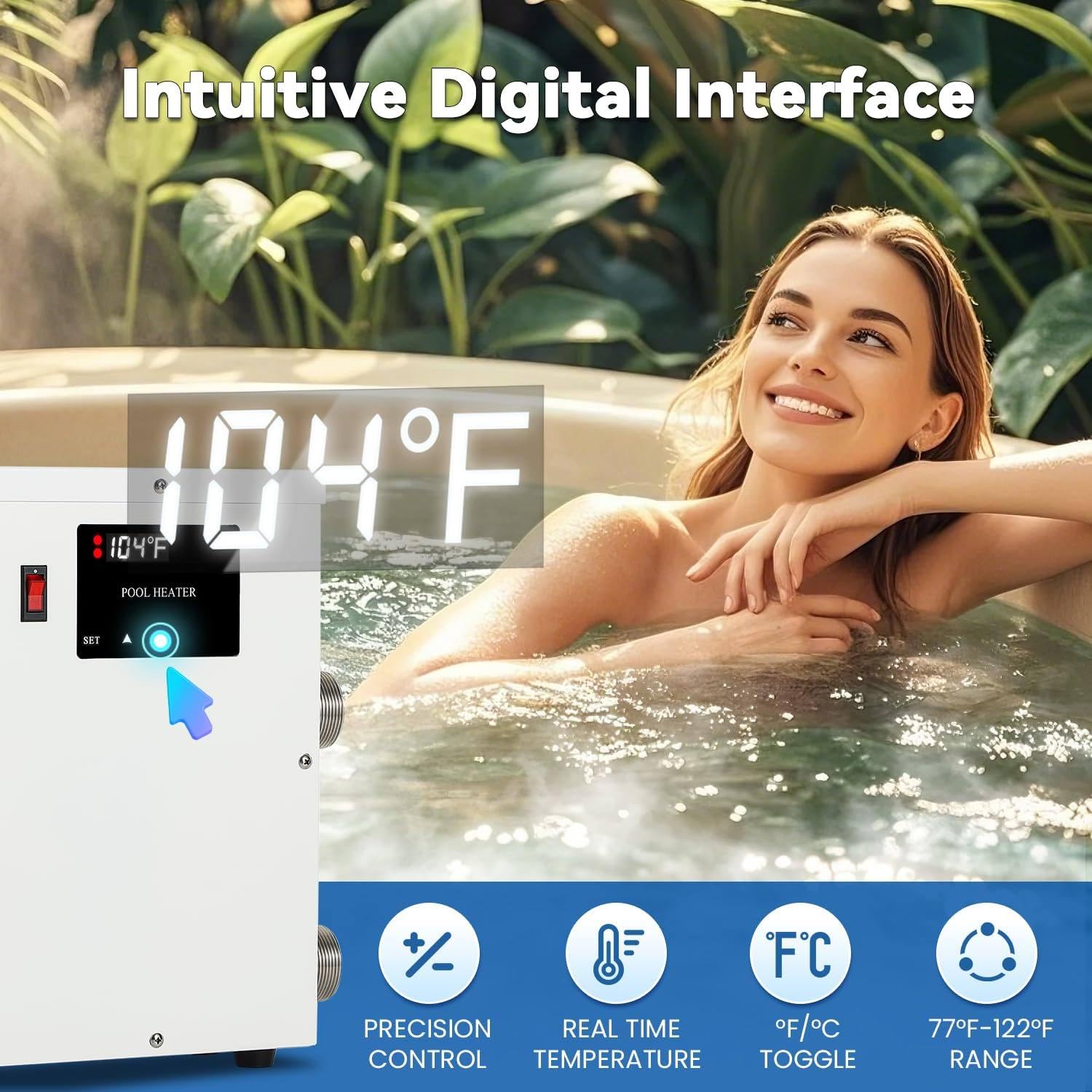 Riscaldatore 11 kW 220V-240V per Piscine Fuori Terra, vasche idromassaggio 5.5kw