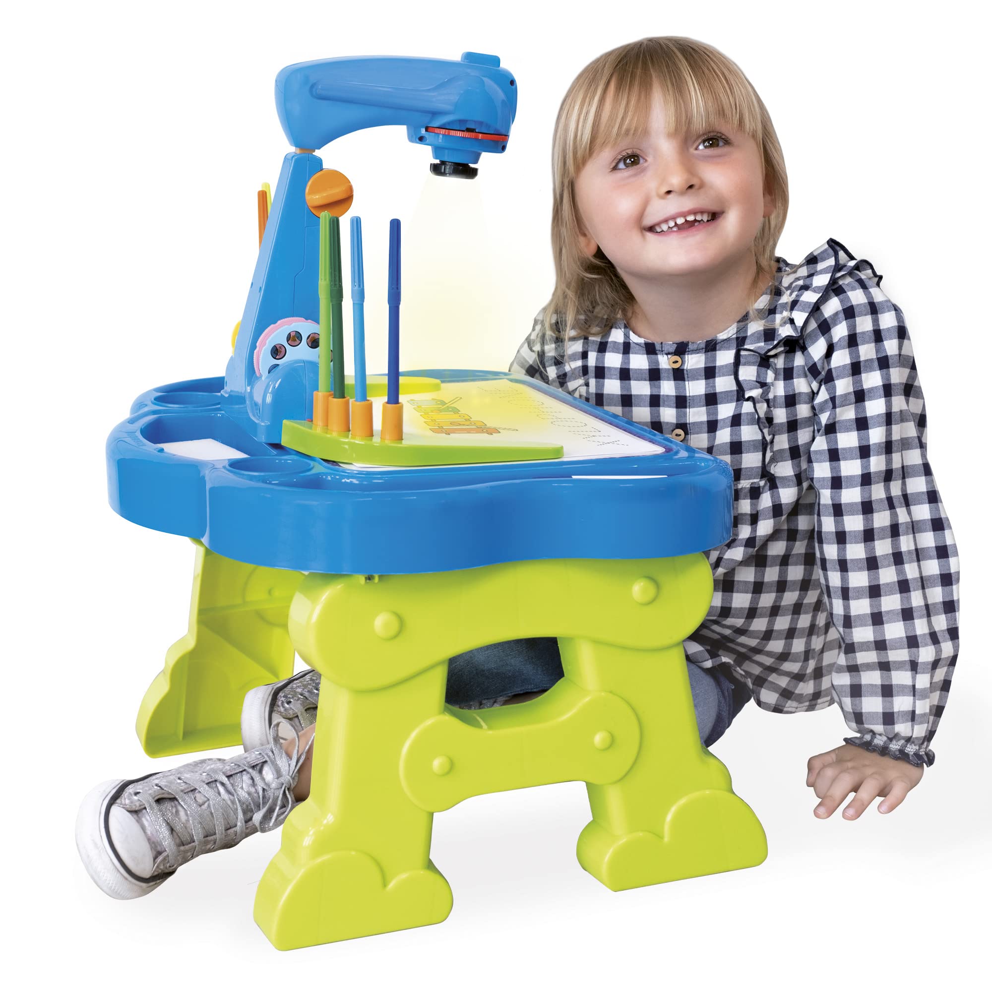 Lisciani CAROTINA Tableau Projecteur LED Enfants 3 Ans Jeux Educatifs Apprendre Alphabet Ecrire Dessiner Feutres Fiches