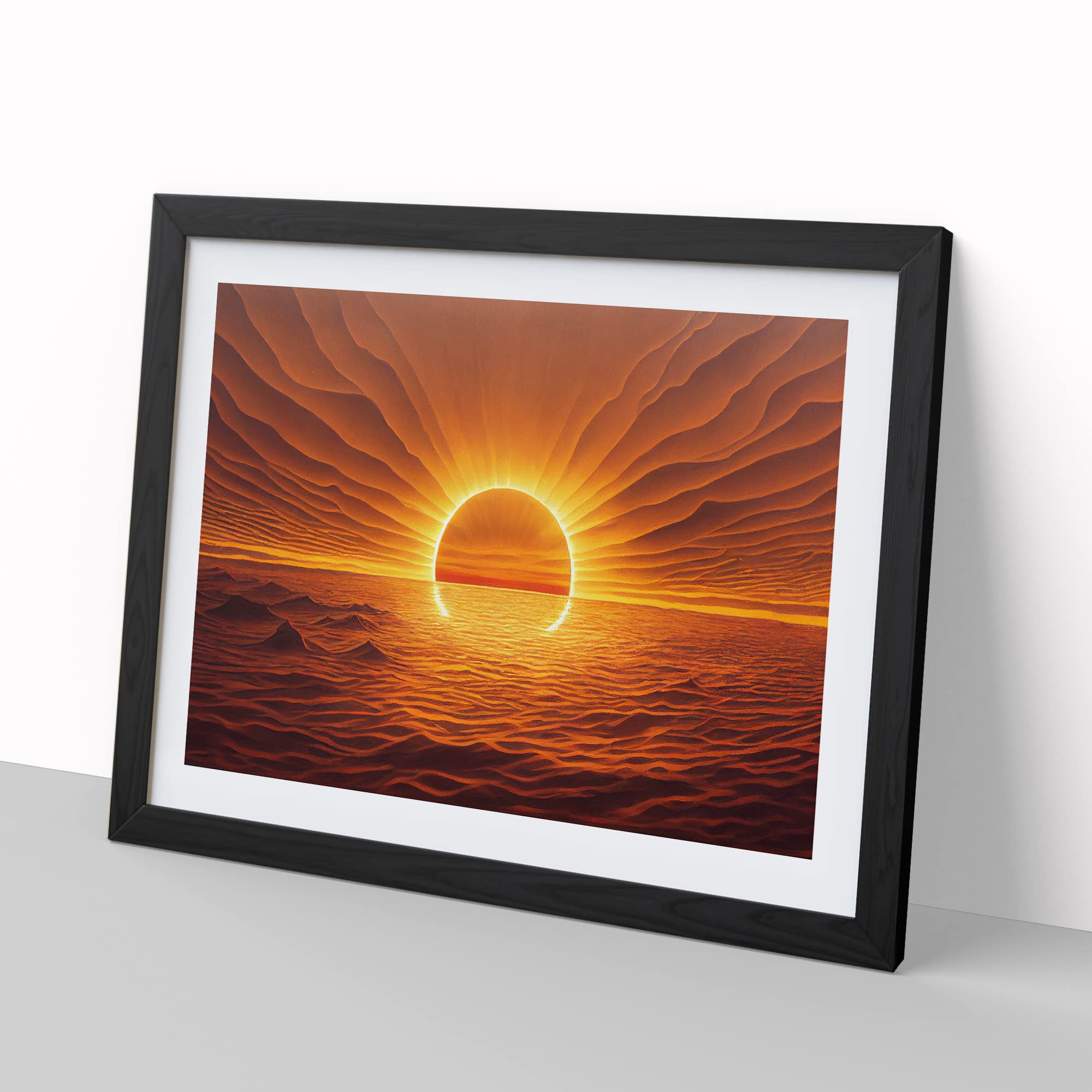 The Rising Sunset Vol.5 Abstract Framed Print, Black, A3 (46 x 34 cm) - Image 2