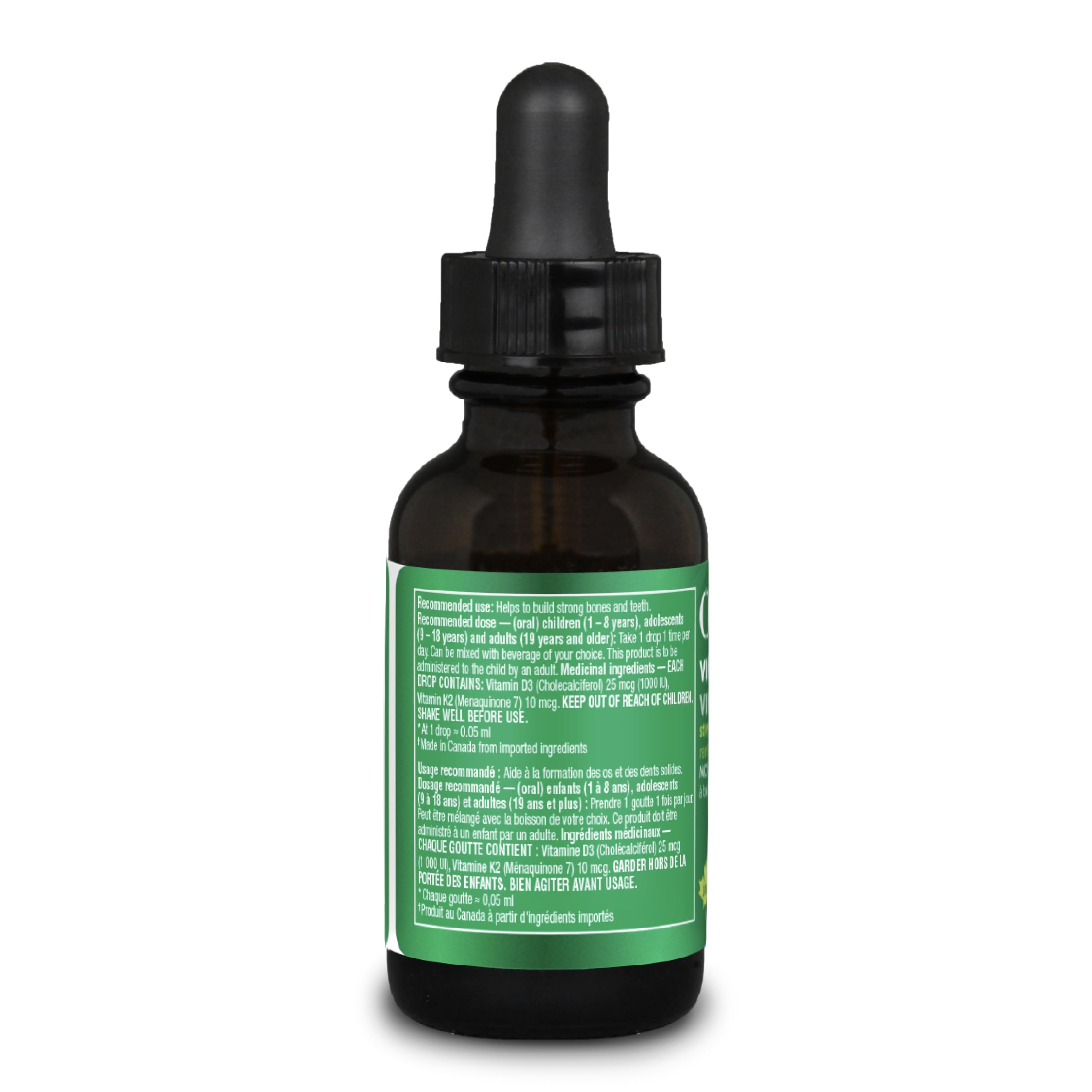 Organika Vitamin D3 + K2 (MK7) Liquid Drops – 1000 IU D3 & 10 mcg