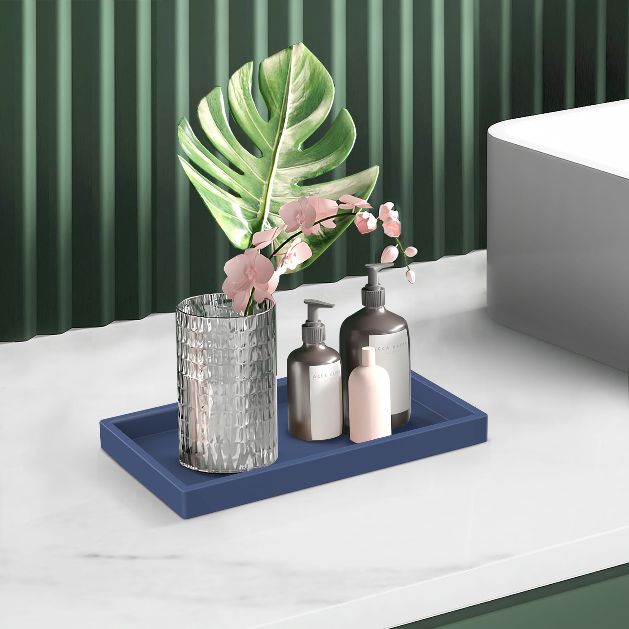 EG-SIPRO Vassoio da bagno in silicone ispessito di alta qualità, dispenser di sapone rettangolare durevole infrangibile per piano di lavoro
