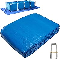 Vista 8 de codree Paños rectangulares de suelo para piscina, 9.7 x 6.7 pies, tela de polietileno impermeable para el suelo, lona cuadrada resistente al polvo
