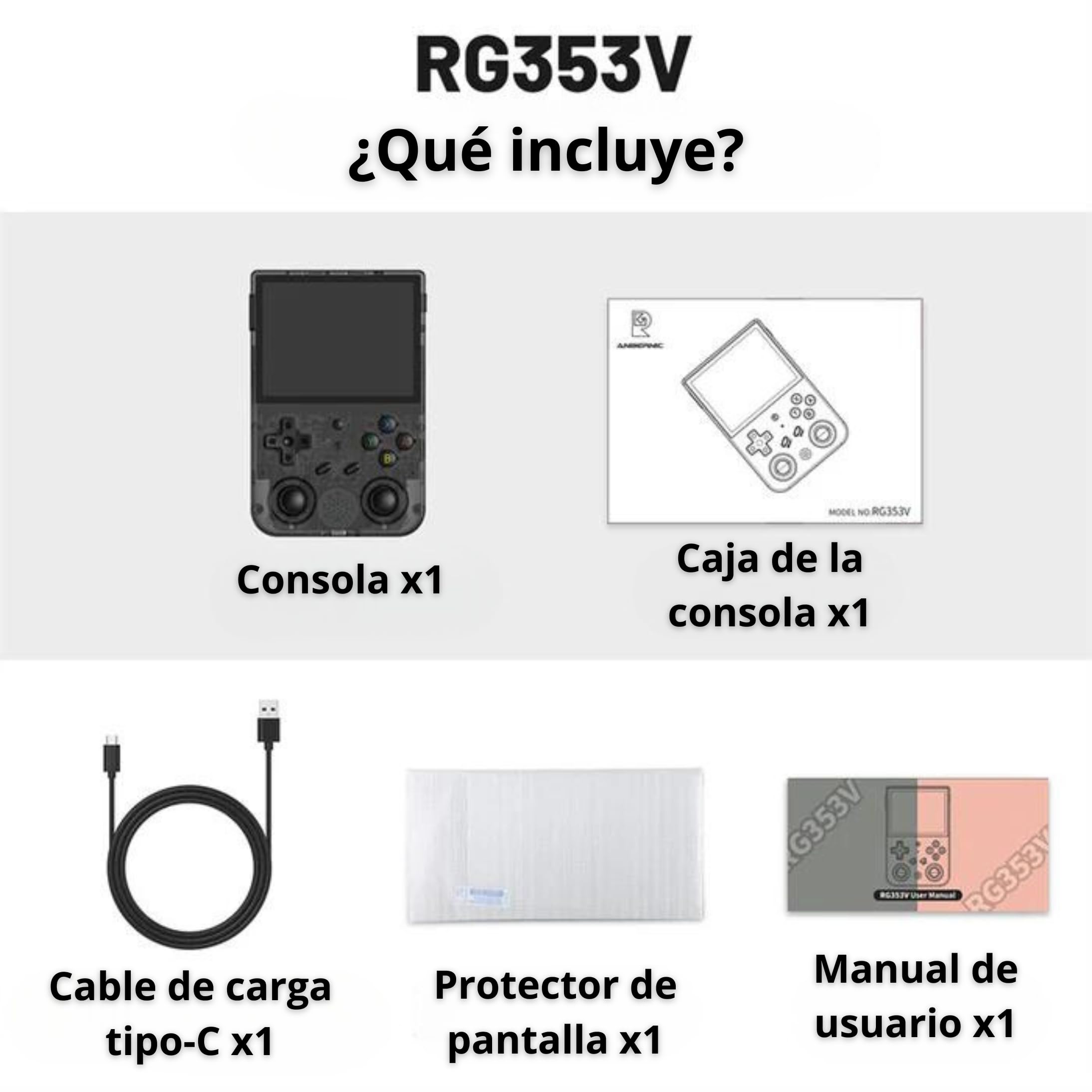 RG353V przenośna konsola do gier, podwójny system operacyjny Android 11 i system Linux kompatybilny z 5G, WiFi 4.2, Bluetooth, transmisja światła księżyca, wyjście HDMI, karta SD 64G - SVP Game