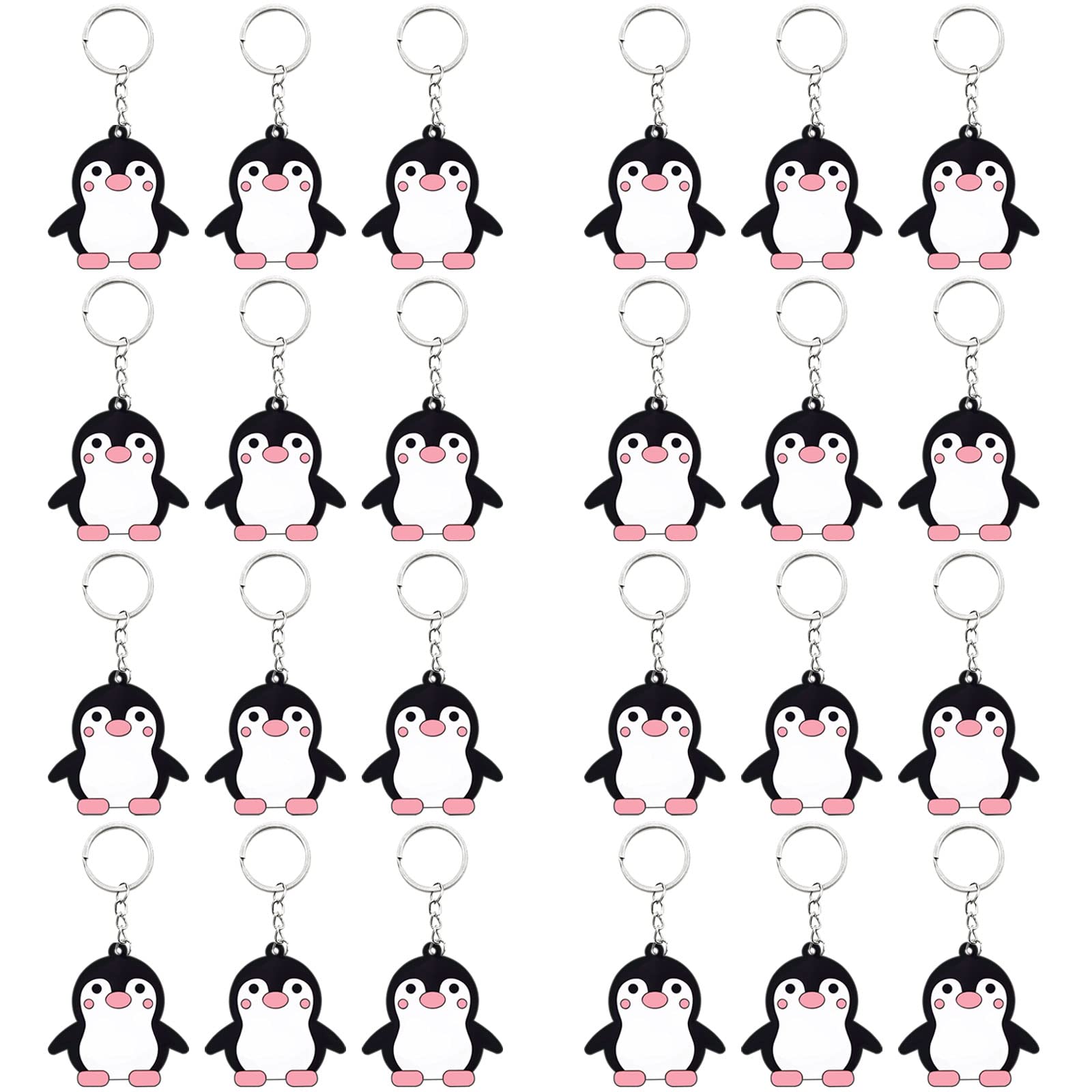24 Pack Penguin Keyring Pack Party Favor for Penguin Lover, Guest Return Gift, Animal Themed Party, Baby Shower, Birthday