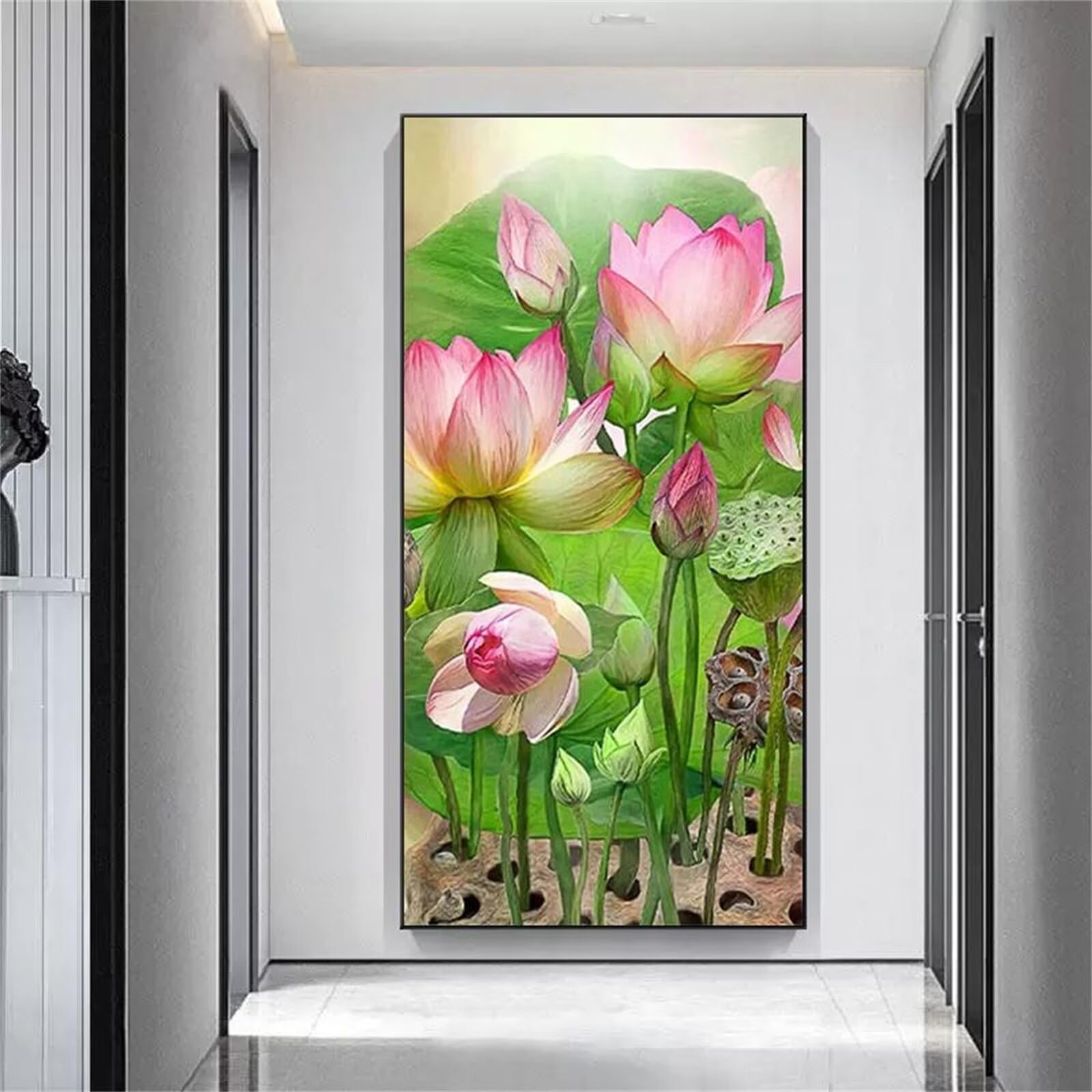 Amazon | ダイヤモンドアート キット 蓮の花 ダイヤモンドペイン