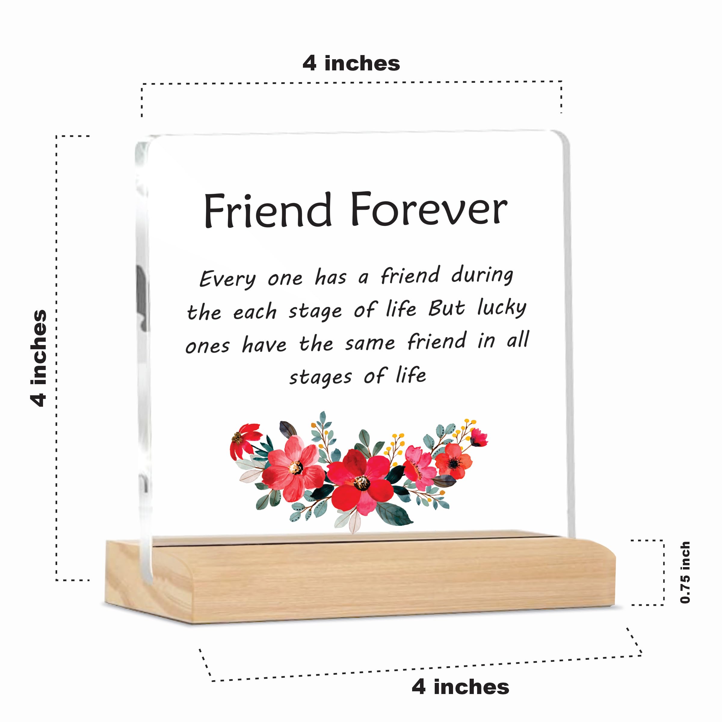 You've Got A Friend in Meバナー-フレンド バースデーデコレーションサイン、Best Friend Ever Giftplease Friendship Quote Plaque with Wooden Stand – Cute