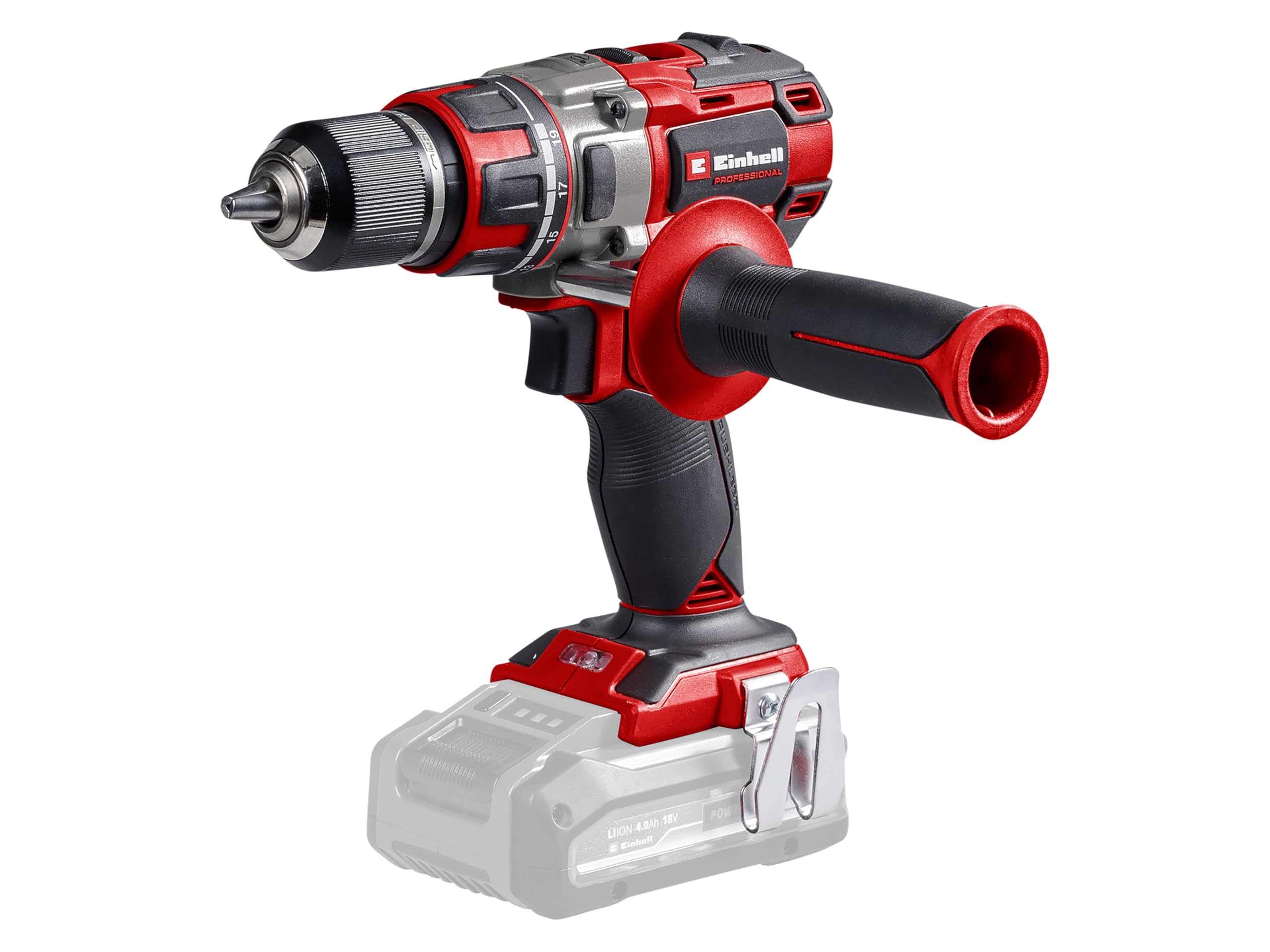 Einhell Profesjonalna wiertarko-wkrętarka akumulatorowa TP-CD 18/80 Li BL-Solo Power X-Change (18 V, bezszczotkowa, 80 Nm, uchwyt wiertarski 13 mm, 2-biegowy, 19 poziomów momentu obrotowego, poziom