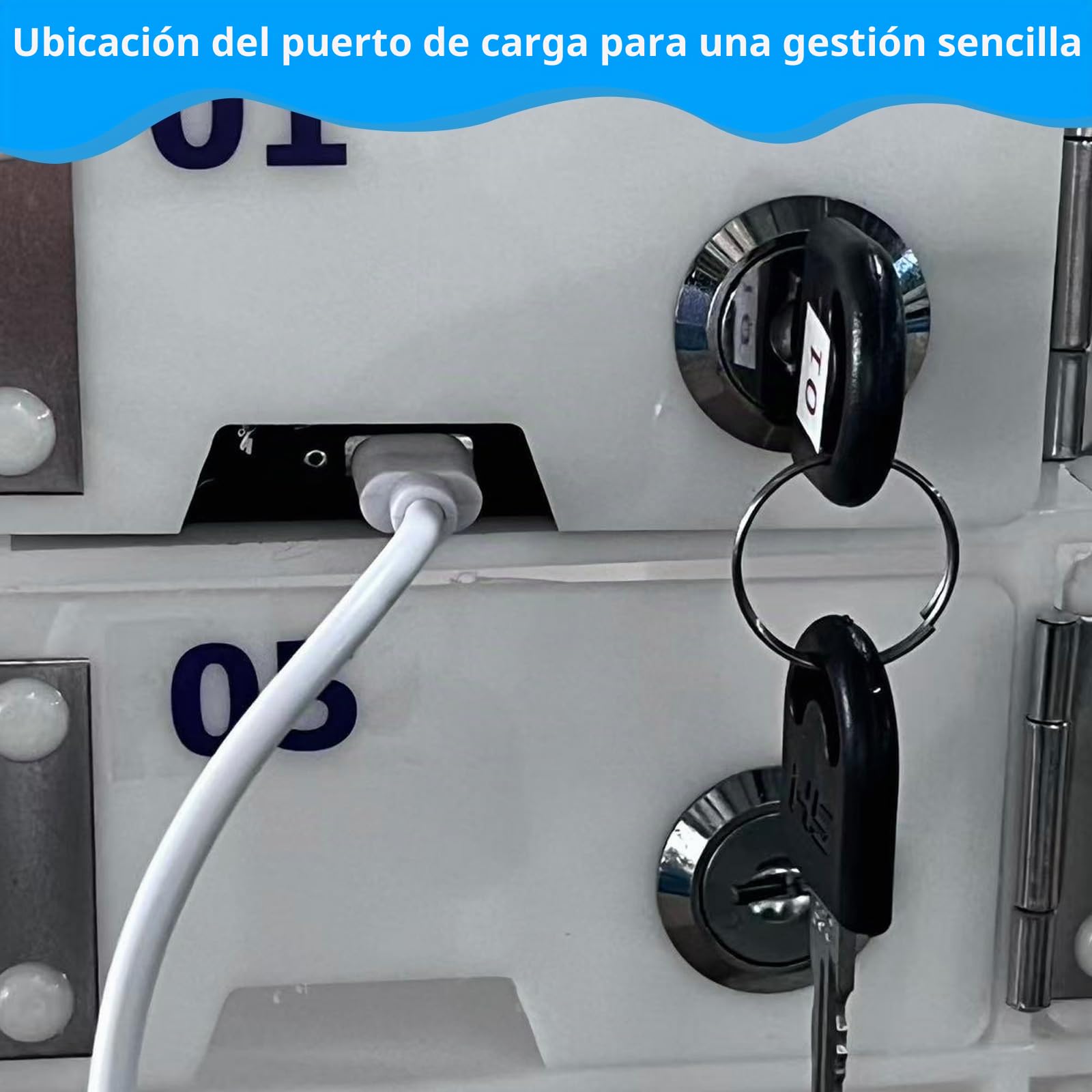 Armario de Almacenamiento para Teléfono Móvil, 25 Compartimentos Acrílico Caja Almacenamiento Personal, Montado en la Pared Cabine Téléphonique con Cerradura y Puerto de Carga para Escuelas, Oficinas