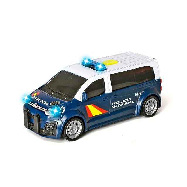 Dickie Toys - Policía Nacional Furgón Citroen Space Tourer a fricción, 15 cm, luz y Sonido, Puertas No se abren (203712027SI2) - +3 años