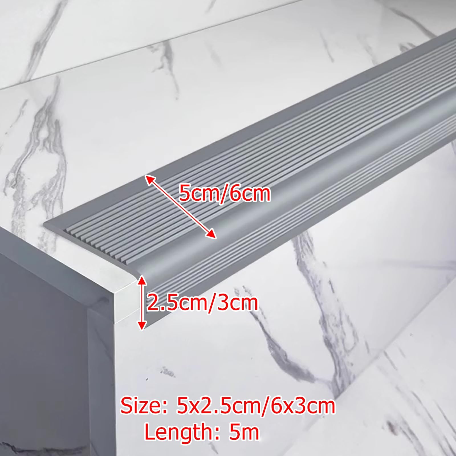 Antideslizante De Borde Escalonado Tiras Antideslizantes Para Peldaños Esquina Para Cantos Cantonera Protector Tira De Umbral De Escalera De Protección De Esquina En Forma De L ( Color : Black gray ,