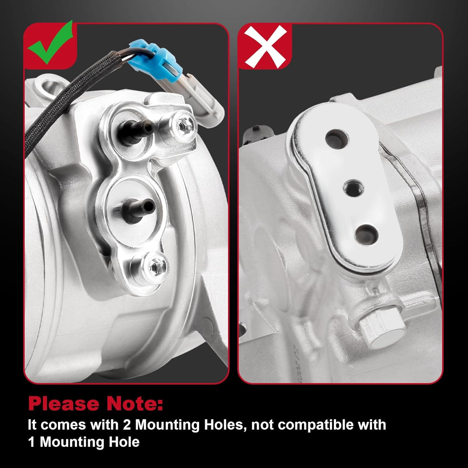 AC Compressor Compatible with Yukon 2000 2001 2002 2003 2004 2005 2006 2007 2008 2009 2010 2011 2012 2013 2014 4.8L 5.3L 6.0L 6.2L V8 Replace 10364873 15068853 15068854 15081861 15100337 15100338