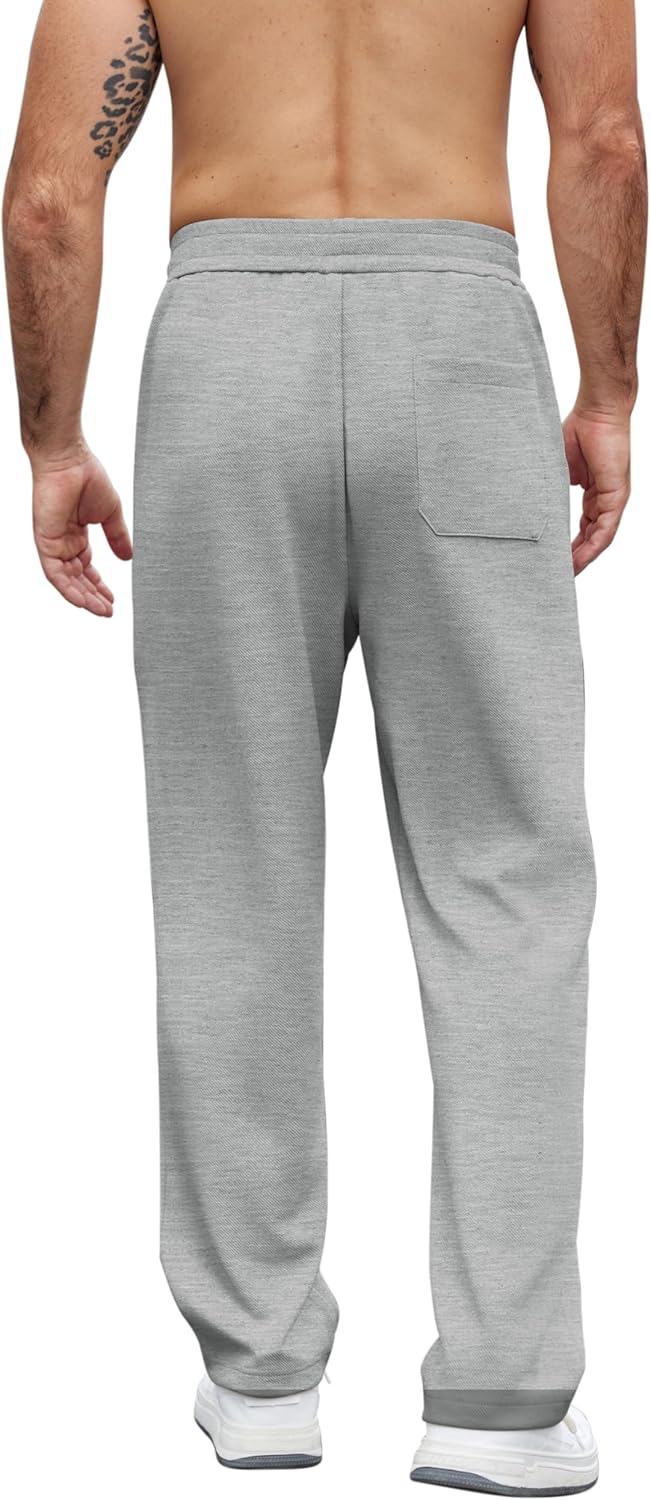COOFANDY Mens Casual Sweatpants Open Bottom Lounge Pants Lightweight Baggy Workout Yoga Track Pants - Image 5