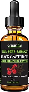 GreenIVe Organically Grown Jamaican Black Castor Oil JBCO 100% Pure Glass Bottle Cold Pressed Amazin Results (4 Ounce)