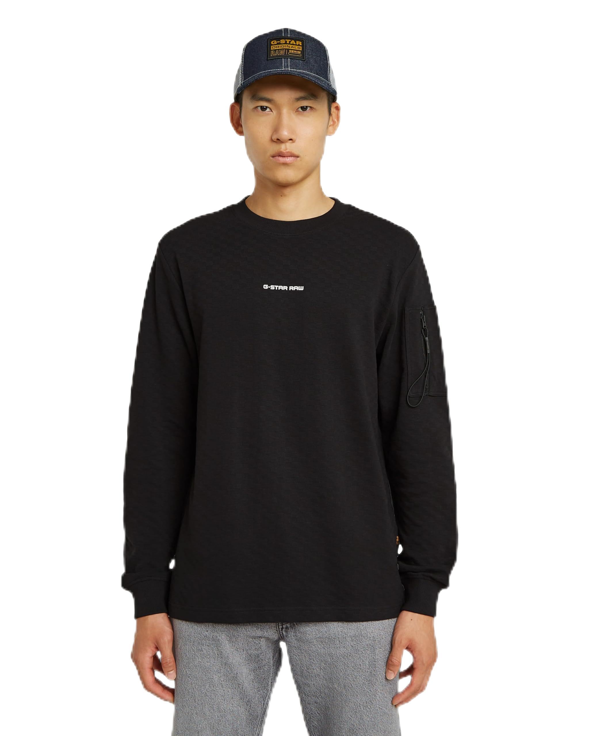 G-Star Men's Black (Dk Black D26033-D965-6484) Checquard Pkt Tweeter T-Shirt, Xxl