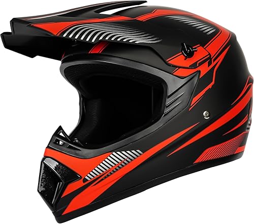 Miniatura 4 de Casco de motocross para niños y jóvenes, casco de cara completa para motocicleta, motocross, todoterreno, bicicleta de montaña, BMX MX ATV con