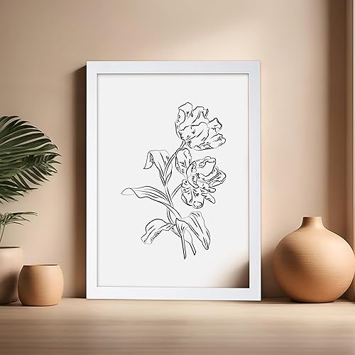 Miniatura 435 de Poster Master Póster de peonías – Estampado de flores retro – Ilustración floral – Ilustración en blanco y negro – Diseño de línea y abstracto –