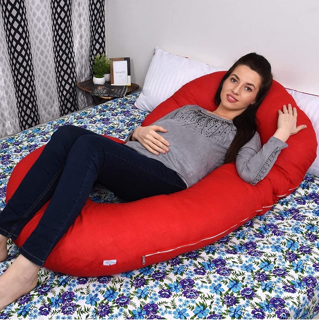 RUSH ENTERPRISES 'C' Shape Pregnancy Pillow. (RED)