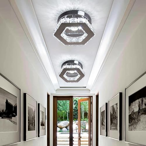 Miniatura 2 de Mini lámpara de techo LED de cristal, lámpara colgante moderna, semiempotrada, iluminación de techo de cristal para pasillo, escalera, cocina,
