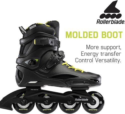 Miniatura 5 de Rollerblade RB Cruiser - Patines en línea unisex para adultos, negroamarillo neón, patines en línea de rendimiento urbano
