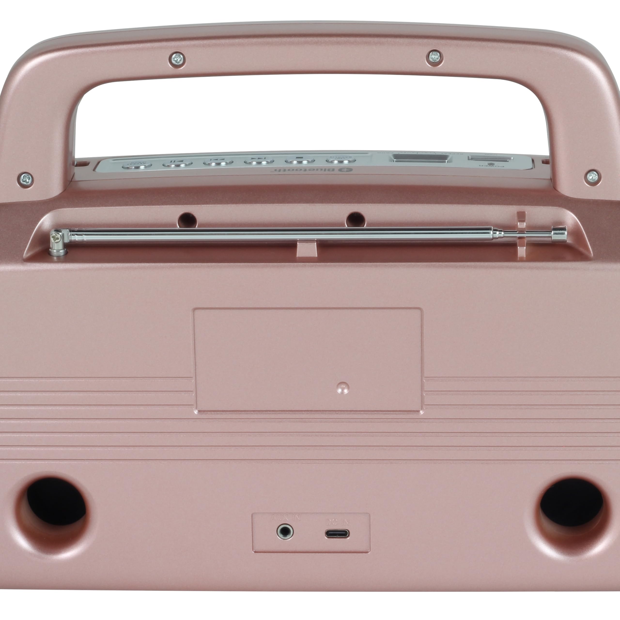 Studebaker SB2006 Haut-parleur Bluetooth avec radio portable AM/FM Streaming Bluetooth, batterie rechargeable et haute puissance (or rose)