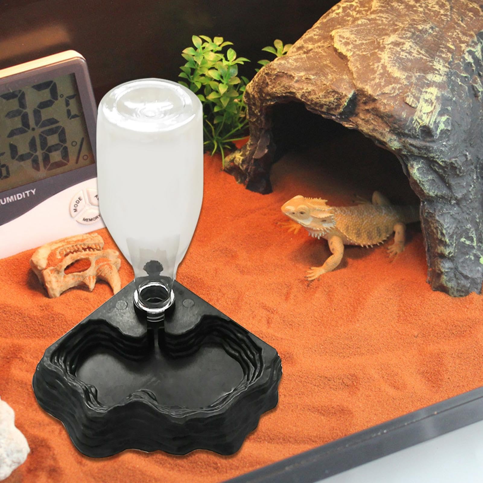 Distributeur d'eau pour Reptile, Abreuvoir Tortue, Mangeoire Gamelle Tortue Terrestre, Anti Debordement Plastique Bol Accessoire