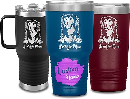 Vista 46 de Vaso de viaje de Navidad personalizado, perro pastor alemán, mamá y papá, dueño de perro pastor alemán personalizado, recuerdo grabado