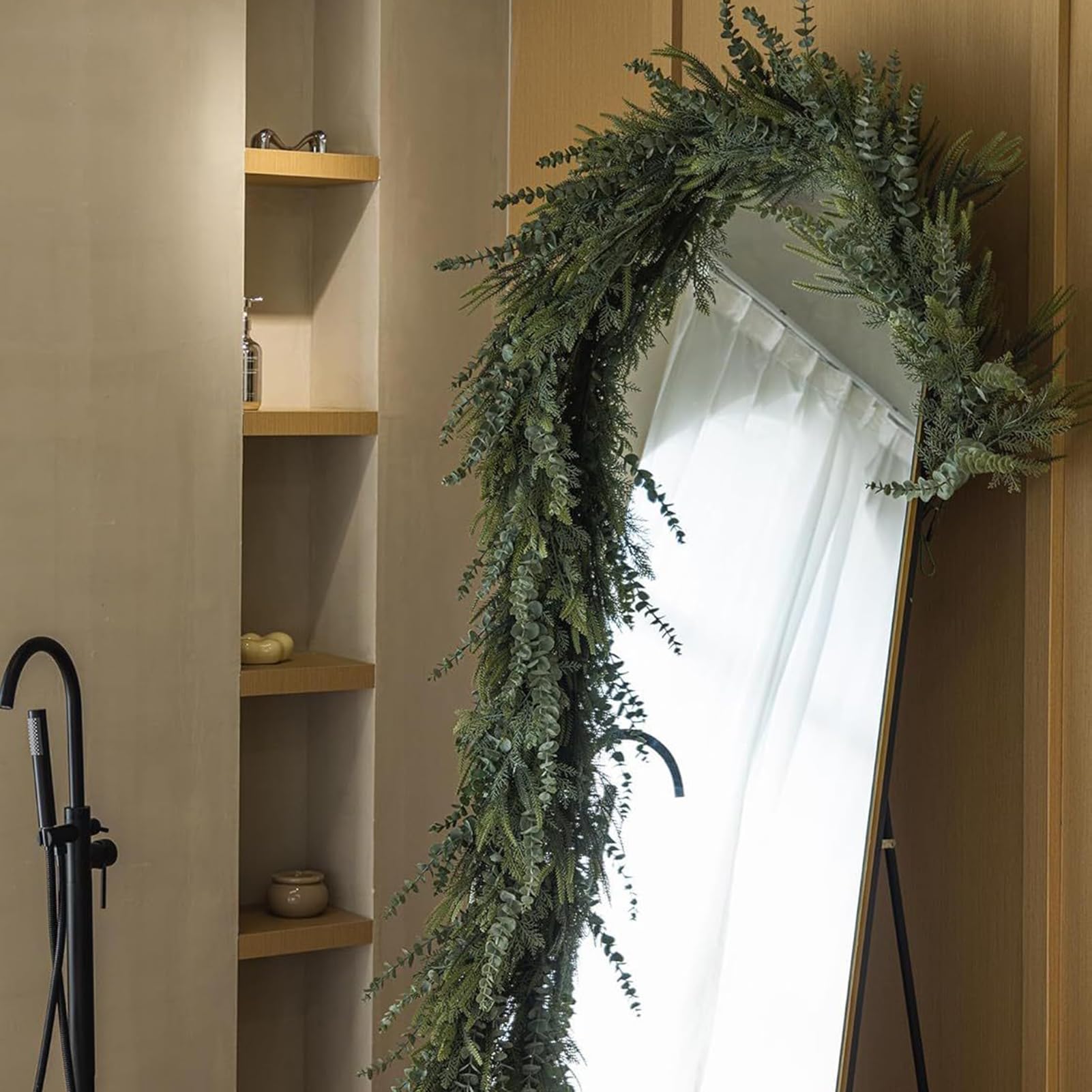 Ghirlanda di Pino Pino, Morbida, Folta, Verde, Artificiale, Decorazione Per | Ghirlanda di Verde per Interni ed Esterni per Decorazioni Natalizie Invernali su Mensola, Tavolo, Ringhiera, P