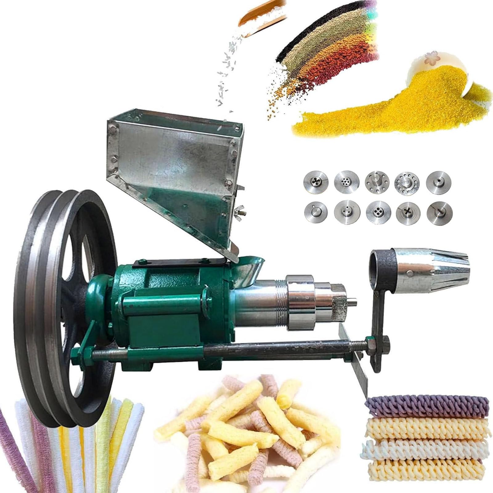 Puffed Food Extruder Maschine 25–50 kg/h Multifunktions-Snack-Maker mit 10 Formen für Mais, Reis, Popcorn, Straßenstand