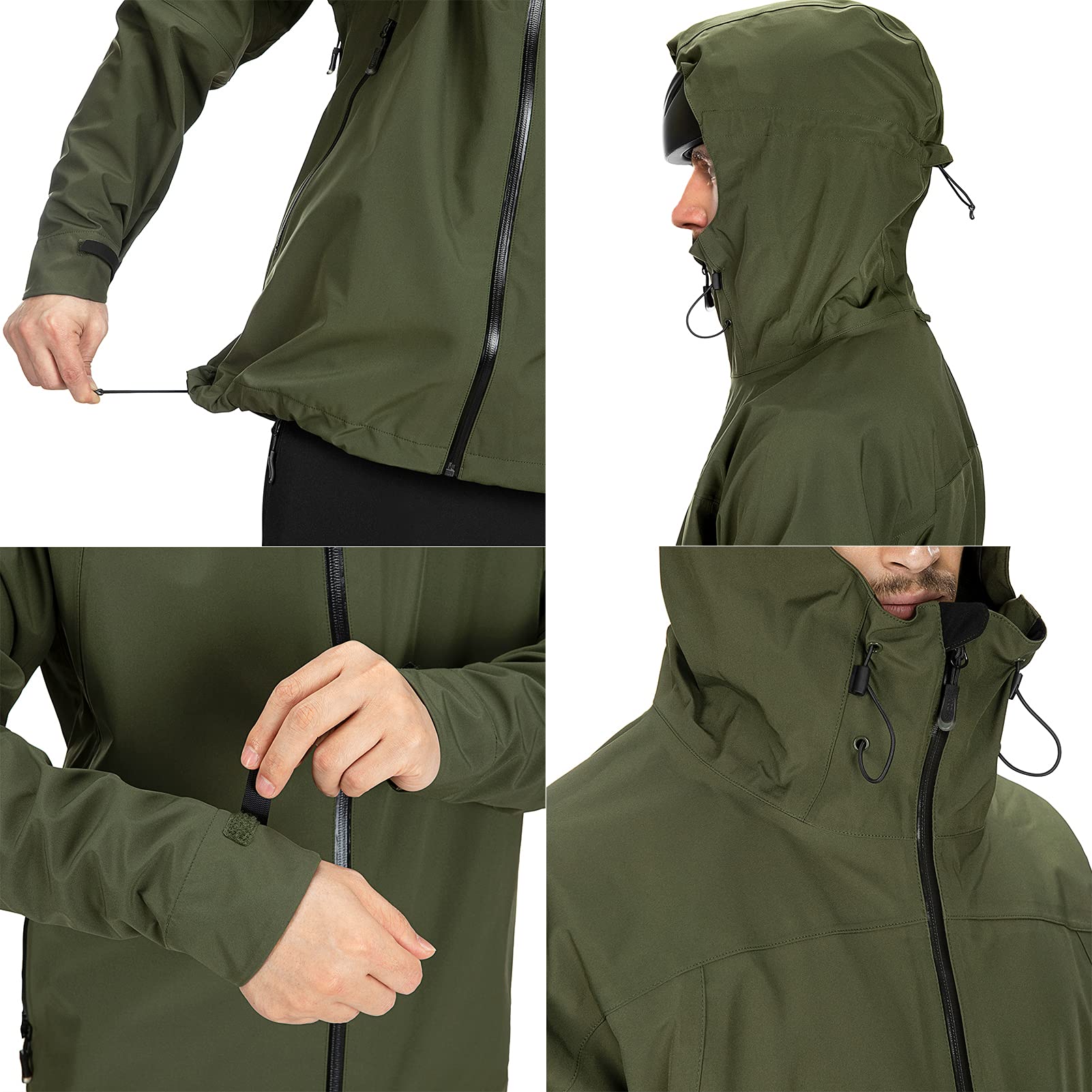 33,000ft Kurtka przeciwdeszczowa, męska, wodoszczelna, wiatroszczelna, oddychająca kurtka softshell z kapturem, na wędrówki, kemping