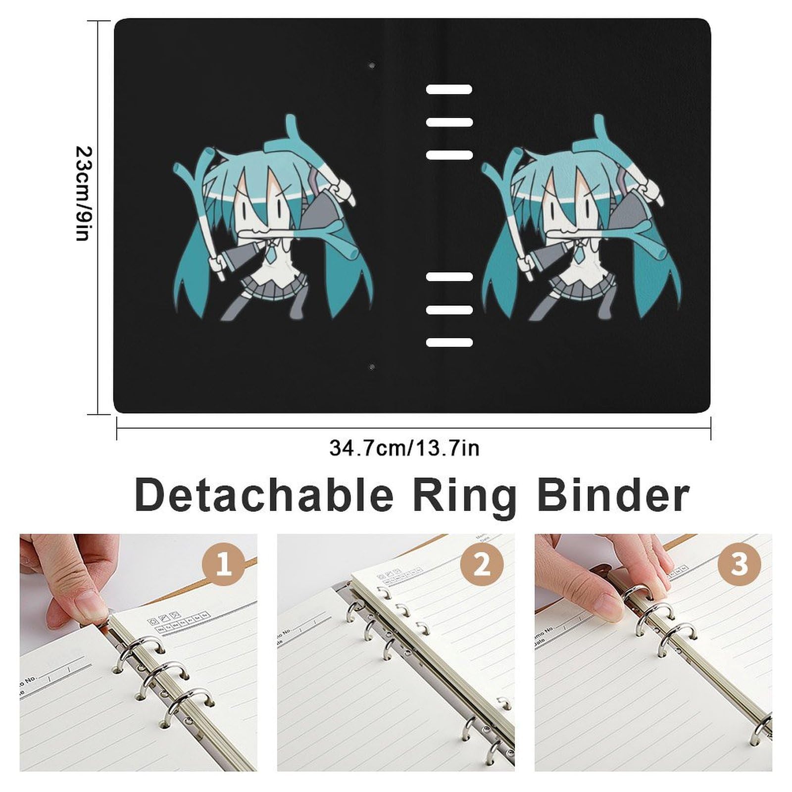 Amazon | システム手帳 初音ミク ルーズリーフ式ノート リングノート