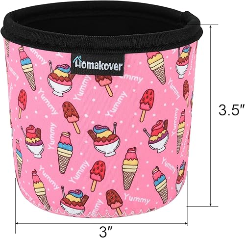 Miniatura 9 de Paquete de 4 fundas de neopreno para helado, tamaño de pinta de helado, con cubierta de soporte para cuchara (sabor a prueba de agua)
