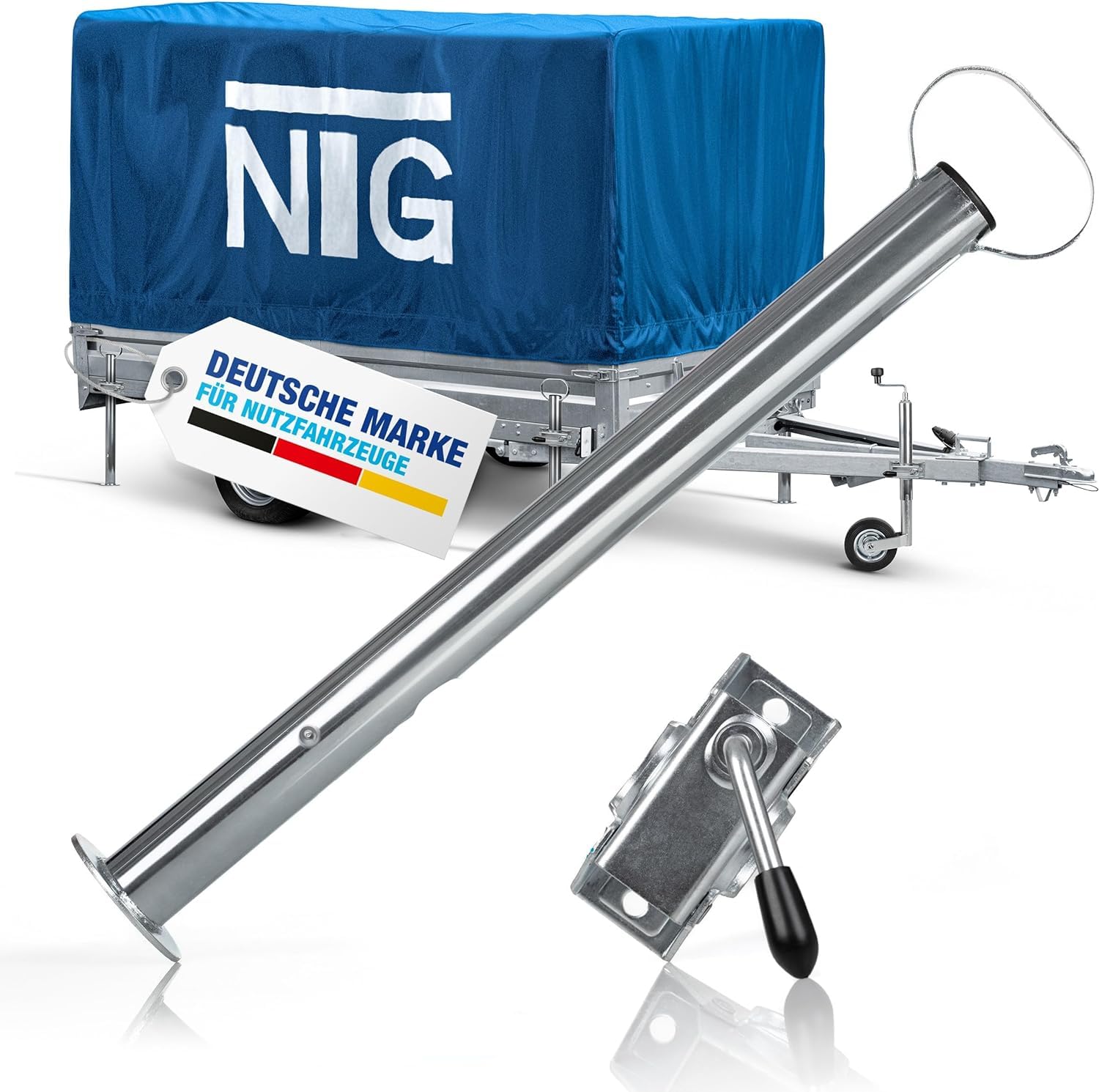NTG Aanhangersteun, 600 mm, 1 stuk, steun met 300 kg